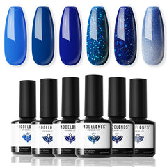 Modelones blue gel nail polish set for a flawless at-home gel manicure