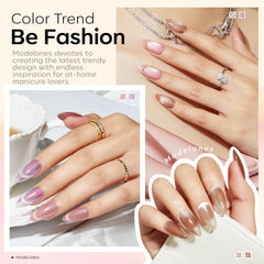 Modelones brown purple cat eye polish delivers versatile hues for layering.