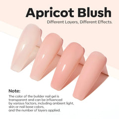 Apex-building with Modelones Apricot Blush Gel for structured nails.