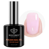 Modelones Builder Nail Gel bottle in baby pink for at-home color and simple application.