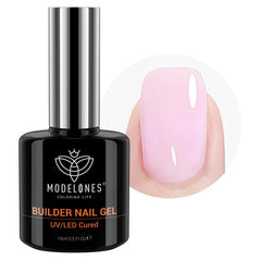 Modelones Builder Nail Gel bottle in baby pink for at-home color and simple application.