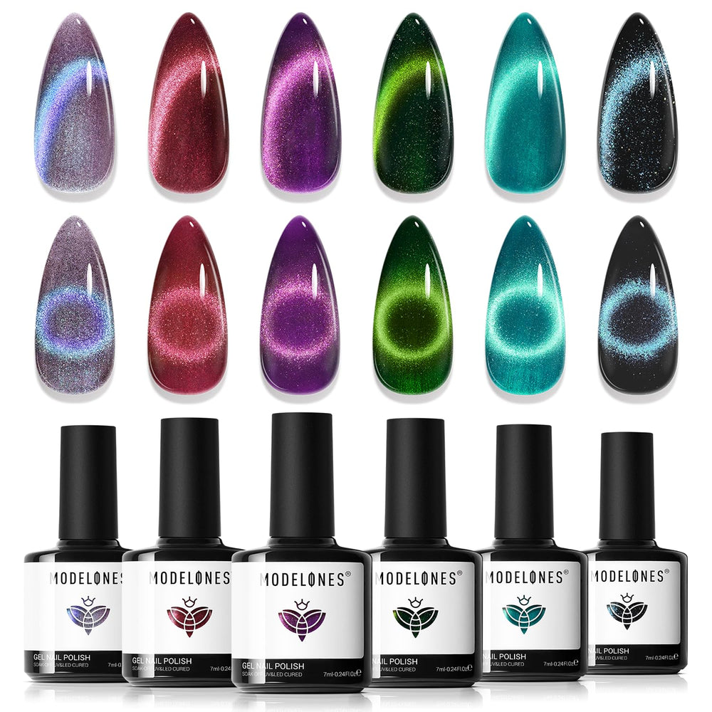 Modelones cat-eye gel nail polish kit front view for easy at-home manicure