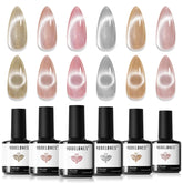 Modelones Cat Eye gel polish set with magnet enables galaxy-inspired nails at home.
