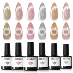 Modelones Cat Eye gel polish set with magnet enables galaxy-inspired nails at home.