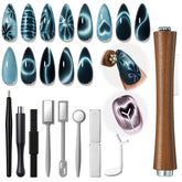 Modelones Cat Eye Magnet Set pen demonstrates 3-in-1 versatility for nail art