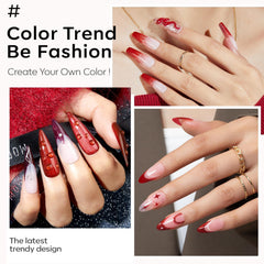 Modelones cat eye red gel polish with magnetic effect for depth