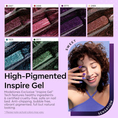 Modelones Chameleon Glitter Purple bottle displays rich lilac shimmer for chic looks