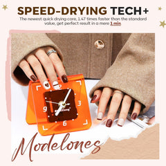 Modelones champagne gold glitter polish bottle, adds subtle sparkle