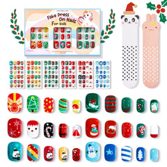 Modelones Christmas kids nails with snowflake patterns for festive nail art.