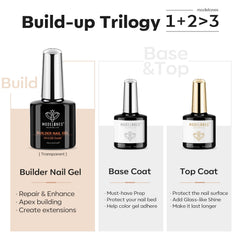 Modelones clear builder nail gel 10ml for strong overlays.