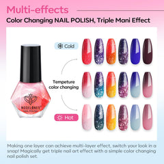 Modelones purple hue provides ombre transition as temperature changes.
