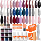 Modelones dip powder kit with 20 colors for versatile at-home manicures.