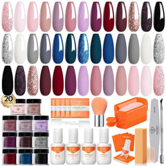 Modelones dip powder kit with 20 colors for versatile at-home manicures.