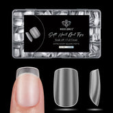 Modelones extra short square nail tips in a 510-piece box for organized use.