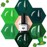 Modelones forest green gel nail polish bottle for long-lasting salon-style nails at home.