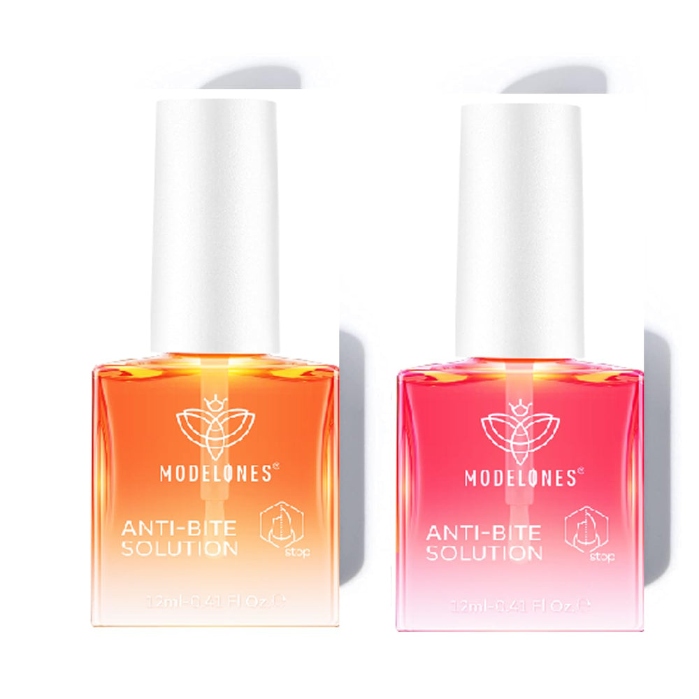 Modelones gel nail biting treatment bottle deters nibbling with quick, clean application.