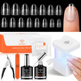 Modelones gel nail kit almond tips with 510 pcs for precise at-home salon-quality nails.