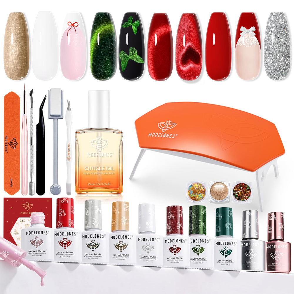 Modelones gel nail kit with UV lamp for at-home professional results.