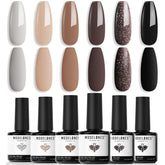Modelones chocolate brown gel nail polish for rich at-home salon looks.