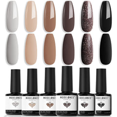 Modelones chocolate brown gel nail polish for rich at-home salon looks.
