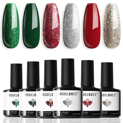 Modelones gel nail polish set with six colors for versatile at-home manicures.