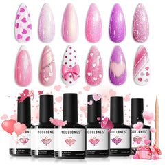 Modelones gel nail polish set with six colors for easy at-home manicures.