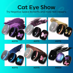Modelones cat-eye colors showcase holographic shimmer over black base