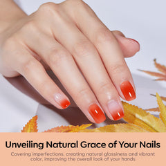 Modelones orange jelly gel polish swatch for playful look