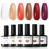 Modelones gel nail polish set white nude swatch for clean manicure