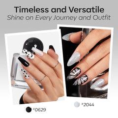 Modelones white gel polish bottle ideal for clean, bright manicures.