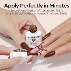 Modelones HEMA/TPO-free nude shade set supports gentle manicure.