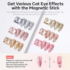 Modelones holographic glitter cat eye effect adds dazzling depth for party-ready nails.