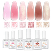 Modelones jelly gel nail polish six-color pack for versatile at‑home manicures