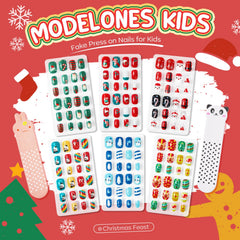 Modelones kids nails with varied patterns and bright colors for playful DIY styles.