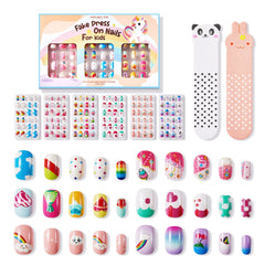 Modelones kids press-on nails various sizes fit every finger safely.