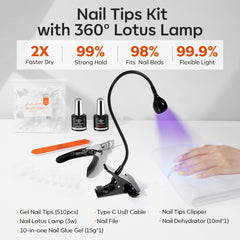 Modelones LED gooseneck lamp with clamp provides flexible, steady curing.