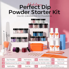Modelones liquid set with bond, base, activator, and top for durable results.
