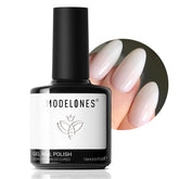 Modelones Milky White gel polish bottle ready for at-home manicure