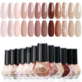 Modelones 12-color nail polish set, front view, versatile for daily wear and events