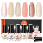 Modelones pearl white bottle from the six-shade set for a lasting, glossy manicure.