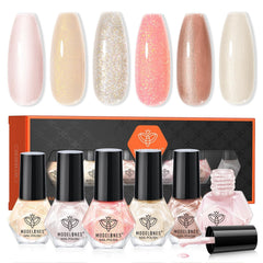 Modelones pearl white bottle from the six-shade set for a lasting, glossy manicure.