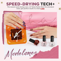 Modelones purple shimmer polish for bold accent nails.