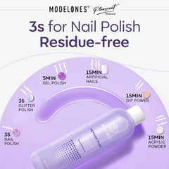 Modelones remover on cotton pad for smooth, easy application.
