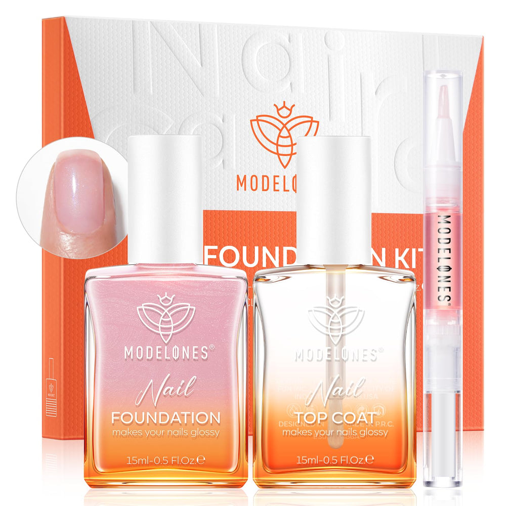 Modelones nail-strengthener with clear top coat for durable shine and protection