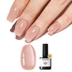 Modelones Nude Gel Polish bottle shows jelly natural pink shade for at-home manicures.