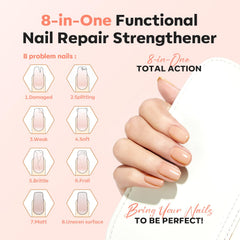Modelones Nude Nail Repair on nail showing natural concealer.