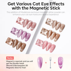 Modelones nude pink cat eye polish offers semi-transparent shimmer for everyday wear.