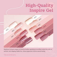 Modelones nude pink gel polish application brush demonstrates smooth, even coverage