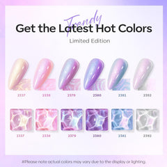 Modelones Pearl Glitter Gel Nail Polish Collection in pastel shades with durable shine.