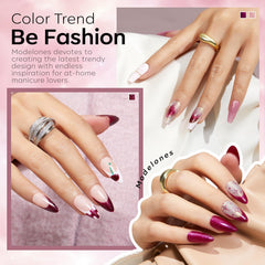 Modelones pearl white gel polish for clean, chic nails.